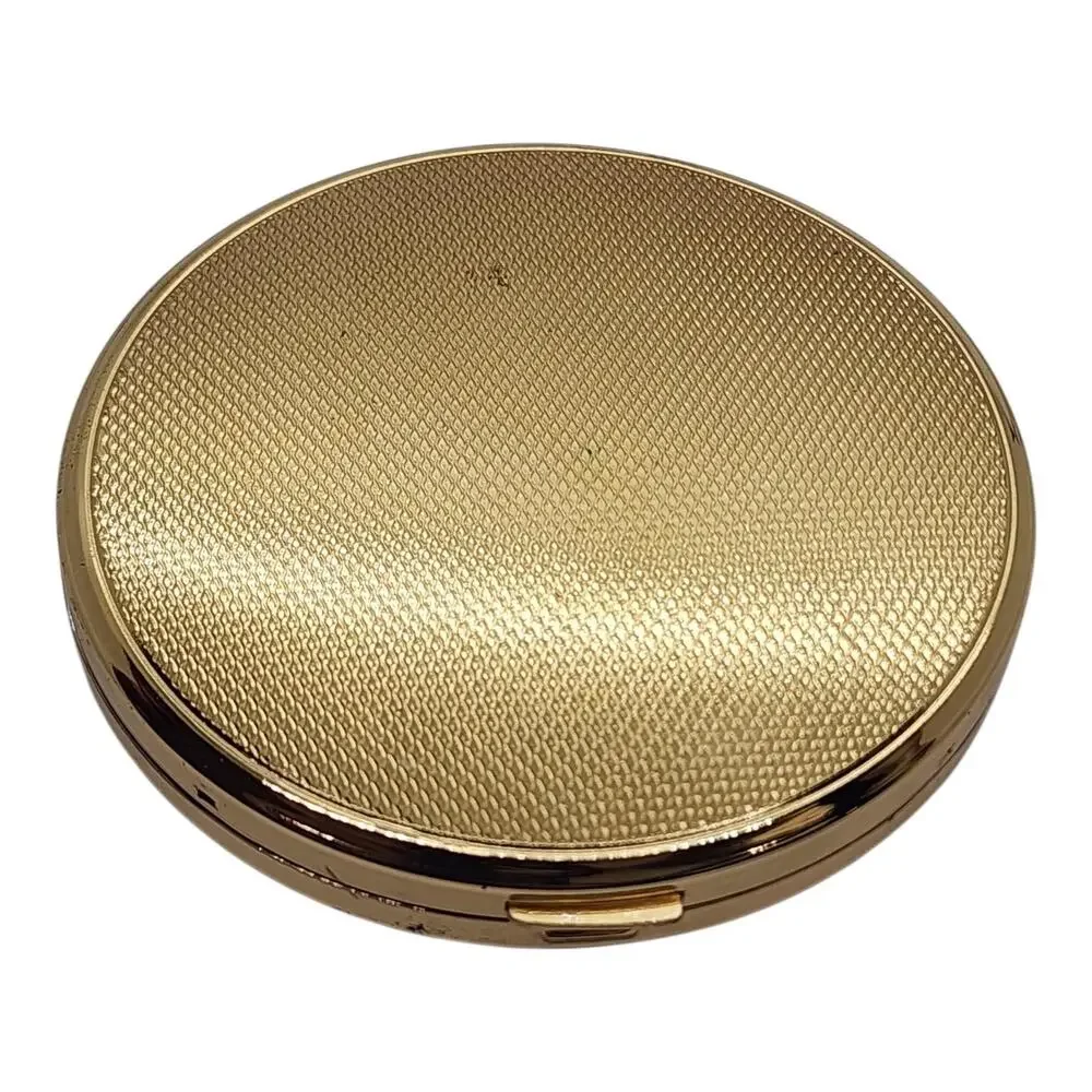 Vintage Contessa Eliz Arden Powder Compact Blue Jeweled Floral Lid Switzerland